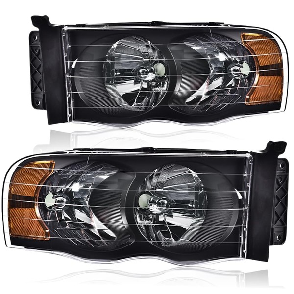PIT66 Headlights Assembly, Compatible with 2002-2005 Dodge Ram 1500/2003-2005 Dodge