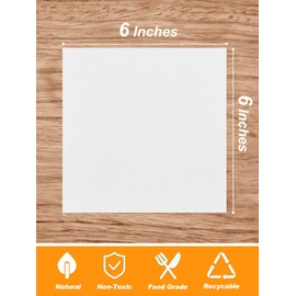 SMARTAKE 6 x 6 Inches Wax Paper for Food, 1000 Pcs Non-Stick Hamburger Patty Paper, Square Sandwich Separators Wrapping Paper, for Lunch, Restaurants, Barbecues, Picnics, Parties, White