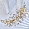 FUILUA Bridal Headband,Rhinestone Crystal Floral Wedding Headpiece Flower Leaf Hair