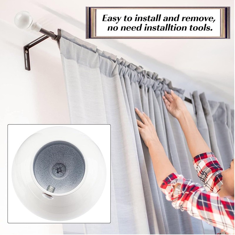 TA-VIGOR 2Pcs 29.5mm Inner diameter Curtain Rod Ball Finials, Decorative