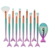 11PCS Makeup Brushes Set with Colorful Fish Tail Handle, Foundation