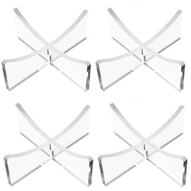 UoYeet Ball Stand for Presentation and Storage, Pack of 4 Clear Acrylic Ball Holders for Basketball, Football, Soccer, Rugby Ball and Volleyball, 3.5 x 3.5 x 1.3 Inches