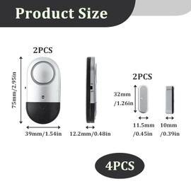 2 Pack Door Window Alarm, Magnetic Sensor Wireless 125dB Slim Home Security System Easy DIY Installation Anti-Theft Entry Alert for Office Apartment Garage Drawer Safety Protection No Wiring Required