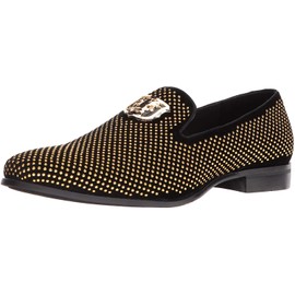 STACY ADAMS Men's, Swagger Loafer Black and Gold 8.5 M