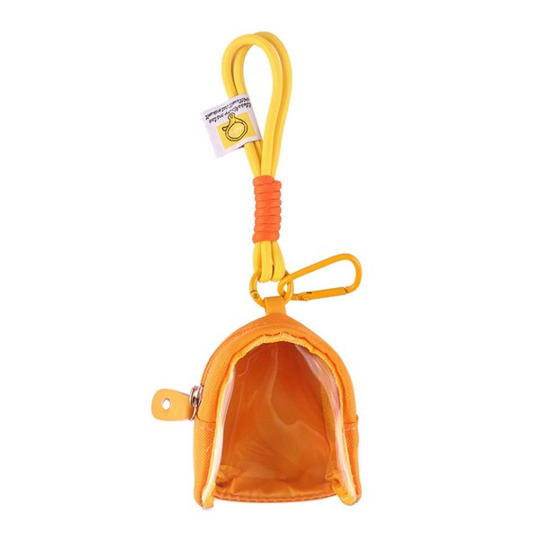 Doll display canvas bag with keychain, portable figure transparent storage