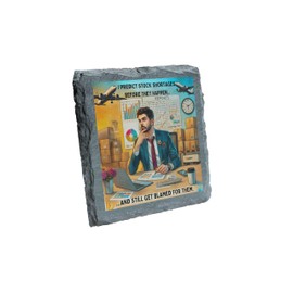 Supply Chain Analyst Slate Coaster – I Predict Stock Shortages Humorous Office Gift (slco-kf25-shortageshg)