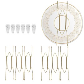 ieron 6Pcs Wall Plate Hanger Set, 4 Inches Dish Display Hangers Plates Spring Hook Holder Hanging Wire Wall Home Decoration Accessories