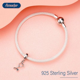 Amuefer Stethoscop & Nurse Heartbeating Charms for Bracelets 925 Sterling Silver with Cubic Zirconia Pendant for Necklaces Birthday Christmas Jewelry Gifts for Women-2 Pcs
