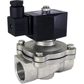 Duda Diesel 2WJ25025N:110v 25 mm 1" NPT Normally Closed Stainless Steel Viton 2-Way Solenoid Valve, NPT Female Connector, Stainless Steel