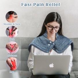 Volenx Heating Pad with Automatic Shut-Off, Heat Pad for Back, Shoulder, Neck, Electric Heat Pad for Quick Heating, 6 Temperature Levels and 4 Timer Settings, Machine Washable