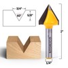 Yonico V Groove Router Bit Large 3 Bit Set 1/4-Inch