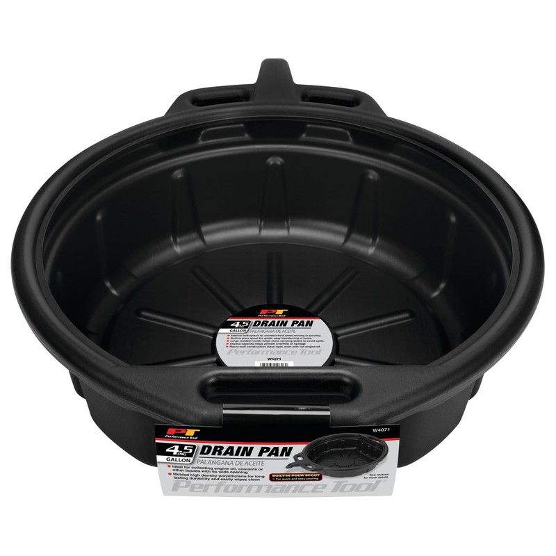 Performance Tool W4071 Black Oil Drain Pan (4.5 gallon)