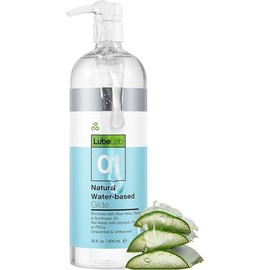 Waterbased Lube 8.3 Fl Oz.Personal Lubricant w/Aloe & Vitamin E, Hypoallergenic, Free of Paraben&Glycerin&PEGs, PH-Balanced, Natural Smooth Slippery Glide Gel for Couples, Men, Women:_33 Fl Oz (Pack of 1)