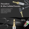 2PCS Cable Auxiliar 3.5mm,Cable Audio Estéreo con Conector de 90º,1.5M