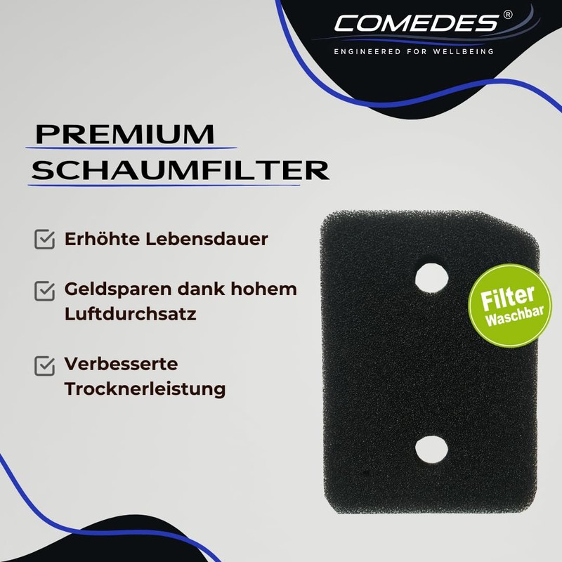 Comedes Filter for all Miele T1 dryers 9164761, sponge filter,