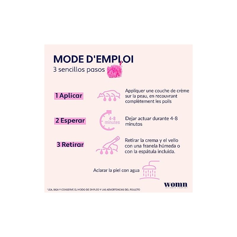 womn Intimate Comfort CREMA DEPILATORIA para la línea del bikini