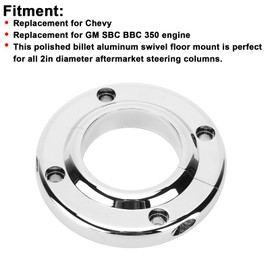 Steering Column Floor Mount Polished Aluminum Round Replacement GM SBC BBC 350 Engine 2IN. Vintage AUTO Parts
