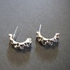 Miyabi Grace Women's Elegant Silver Check Resin Plastic Post Earrings