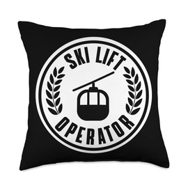 Ski Lift Operator Jobs Design Gondola Attendant Awesome Ski Lift Operator Wear Mountain Resort Chairlift Throw Pillow, 18x18, Multicolor