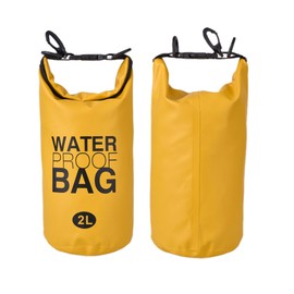 lydnkim Waterproof Dry Bag – PVC Roll-Top Dry Sack (2L–30L) for Kayaking, Boating, Rafting, Camping & Water Sports – Keeps Gear Safe & Dry (Yellow, 2L - Single Strap)