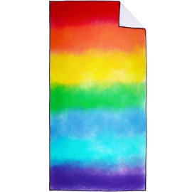 XSMEI Rainbow Stripes Beach Towel Oversized 36" x 72", Lightweight Sand Free Quick Dry Microfiber Towel for Swimming Pool Cruise Camping Travel