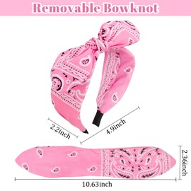 GAFATORY Bandana Headbands for Women Bow Wide Headband Paisley Bunny Ears Headband Girls Hair Accessories