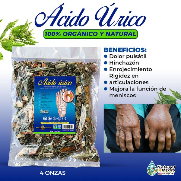 Natural de Mexico USA Acido Urico Compuesto Herbal 4 oz. 113gr. Herb Tea Formulación Herbal de México