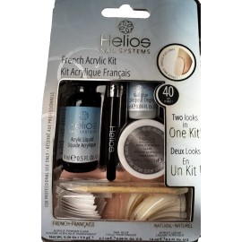 Helios Nail System 40 French & 40 Natural  Acrylic Kit  (2pkgs of 40) 80 Tips