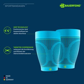 Bauerfeind, 1 Pair Sport Thigh Compression Bandage, Can be Worn on the Left or Right, for Ball and Endurance Sports, Strengthen Muscles, Men, Kompressions, Green, XL kurz