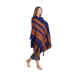 Om Shanti Crafts Om Shanit Crafts Meditation Shawl, Meditation Blanket, Prayer Shawl for Men Women (Navy)