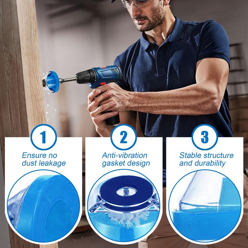 KUBDPQOR Drill Dust Collector, Pack of 4, Shockproof Dust Collector,