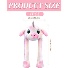 TOZBLEU Costume Headgear, 1 Piece Plush Animal Unicorn Ears Hat Hat with Wiggle Ears, Press the Animal Hat Make the Ears Move Toy Christmas Gift Cosplay Birthday