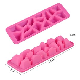 4Pcs Gemstone Silicone Molds Diamond Stone Amber Gem Shaped Chocolate Candy Mold Ice Cube Jello Trays Handmade Mold for Making Candle Soap Epoxy Resin (Random Color)