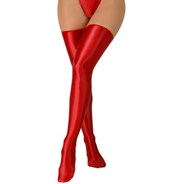 Maeau - Shiny Stockings for Women Thigh-High Stockings Hold Up Stockings Long Stock for Dating Club