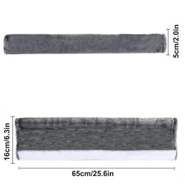Amooca Amooca Soft Faux Fur Universal Fit Seatbelt Cover Car Truck SUV Airplane Seat Belt Shoulder Pad for Carmera Backpack Straps Neck Cushion Protector Extra Long 25.6in Dark Gray