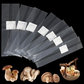 SWAWIS Pack of 50 Mushroom Grow Bags 18 x 35 cm Mushroom Grow Bag Mushroom Grow Bag Mushroom Grow Bag Mushroom Growing Set, Tear-Resistant and Strong, Grow Accessories for Mushrooms, Enoki Mushrooms,