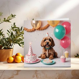 Cockapoo Dog Birthday Card/Greeting Card 145mm x 145mm