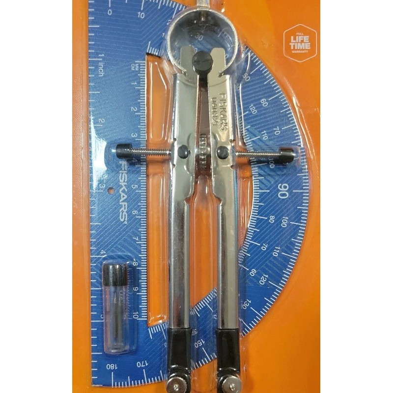 Fiskars NEW!! FISKARS METAL COMPASS (12" DIA) AND PROTRACTOR (180