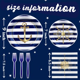 Nautical Party Plates and Napkins - Sail Boat Party Decorations - Nautical Party Tableware - Sail Boat Party Favors - Nautical Party Supplies Serves 20 Guests