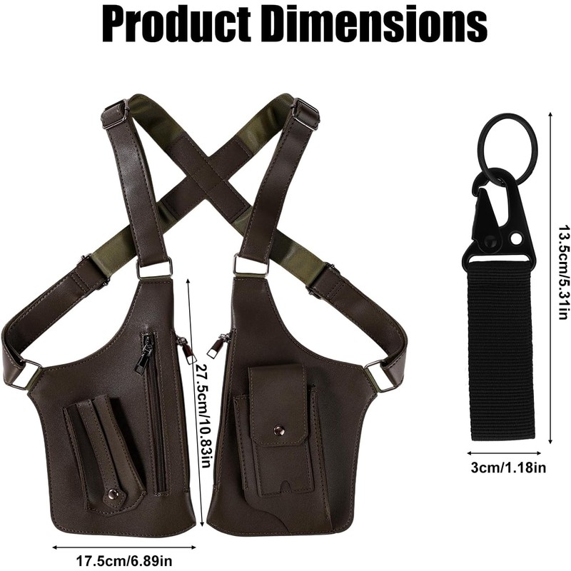 Bolso Bandolera Doble, con Correa Oculta Mosquetón y Correa Ajustable