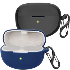 [2-Pack] easyBee Hülle Kompatibel mit Bose Ultra Open Earbuds [mit 2 Karabiner], Flüssiges Silikon Case Ultradünn Stoßfest Schutzhülle Bluetooth Kopfhörer Tasche - Schwarz und Blau