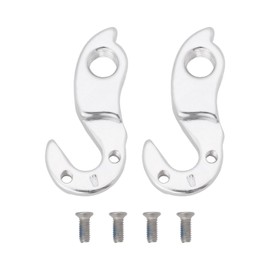 ECSiNG Set of 2 Bicycle Rear Derailleur Hangers 5.7 x 2.5 cm Aluminium Alloy Mech Front Derailleur Hanger Hook Adapter Compatible with MTB Bicycle Accessories Silver