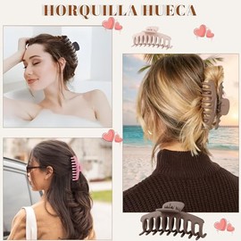 12 Piezas Pinzas Pelo Mujer, PláStico Coloridas Hair Claw Clips, Antideslizantes Pinzas Para El Pelo, Garra Grande Clips para Mujeres, Adecuado para L
