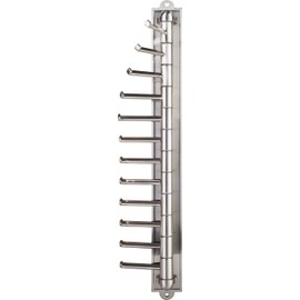Hardware Resources 357T Twelve Hook Swivel Arm Cascading Vertical Tie/Belt/Scarf Rack - Tie Organizer - Satin Nickel