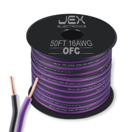 Jex Electronics 50ft OFC 16AWG Gauge Speaker Cable Wire Spool Premium Oxygen Free Copper