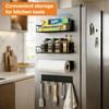 Magnetic Grill Caddy with Bins, BBQ Tool Organizer with Paper