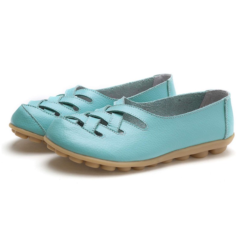 VenusCelia Mocasines planos informales cómodos para mujer, Aqua, 10