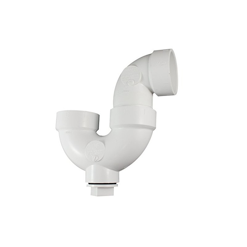 Canplas 193201AS PVC DWV P-Trap with Cleanout, 1 1/2-Inch, White