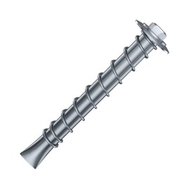 BoltHold - SP10-38 Zinc-Plated Asphalt Anchor (5/8" x 6") - with 1" Hex Bolt & Washer - Chemical Anchors - for Installation of Sheds, Carports, Bike Racks, & More - 1500 lb Pull Rated - 6 PK