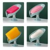 Leaf Shaped Drain Soap Dish Holder, 6pcs/set Self Draining Soap